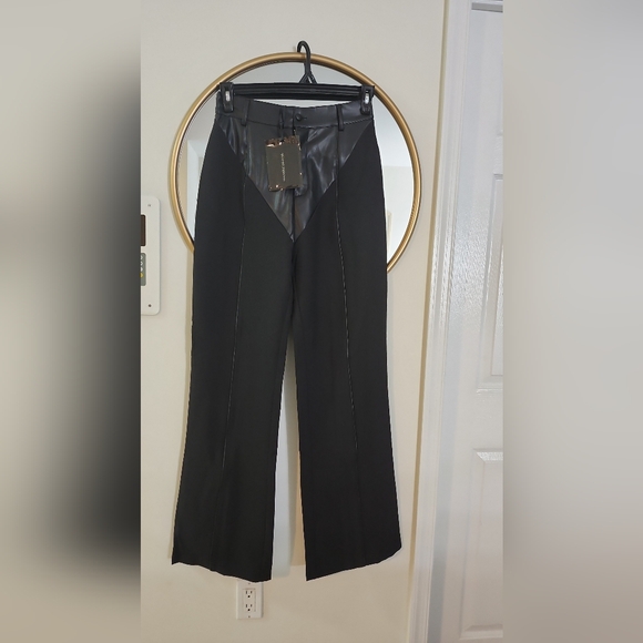 GORGEOUS Vegan Leather &Woven Trousers - Picture 4 of 16